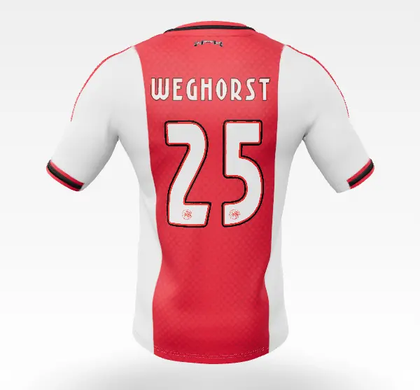 AFC Ajax Store – Ajax-home shirt junior 2025-2026 – 25 Weghorst – Champions League Collection for True Fans